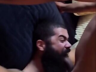 Bearded Bro get Face Fucked by BBC